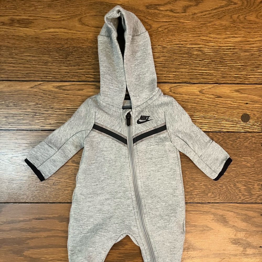 (2) Nike Hooded Onesies - Newborn Size